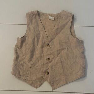H&M Kids Tan Vest linen cotton 12/18 m